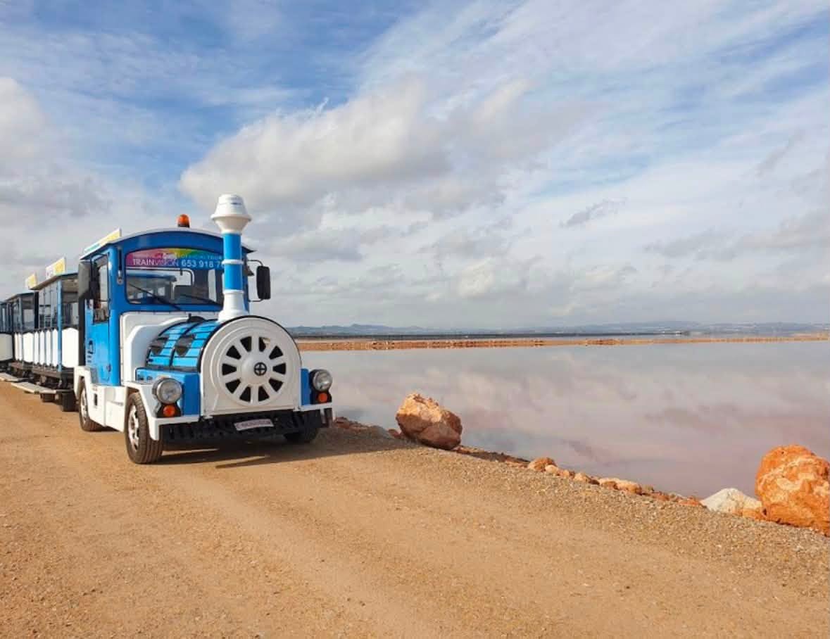 Petit train touristique près des salines de Torrevieja